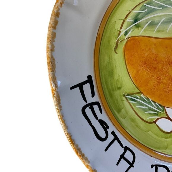 CERASELLA Prodotto Vietrese Plate Festa Regionale 2003 Handpainted Orange - Picture 5 of 13